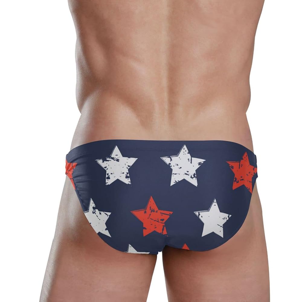 Abstract Grunge Red White Stars on Navy Blue American Flag